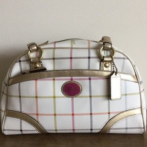 Coach Peyton Heritage Tattersall (cream plaid)